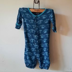 KicKee Pants Mouse Mushroom Woodland Bamboo Converter Snap Gown Footies 0-3m